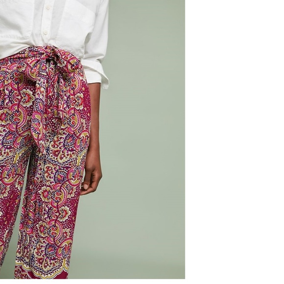 Anthropologie Ett:Twa Printed Wide-Leg Trousers Size 4 - Picture 2 of 4